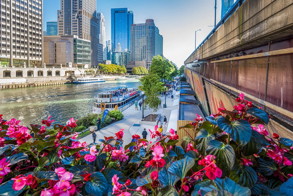 Chicago Riverwalk Skyline